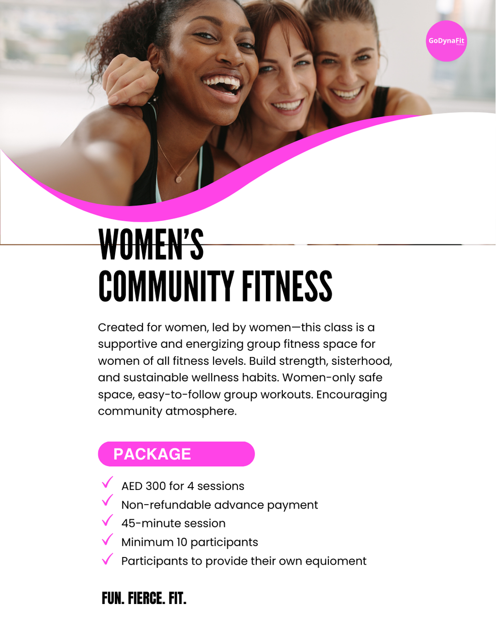 Women's Community Fitness Classes GoDynaFit