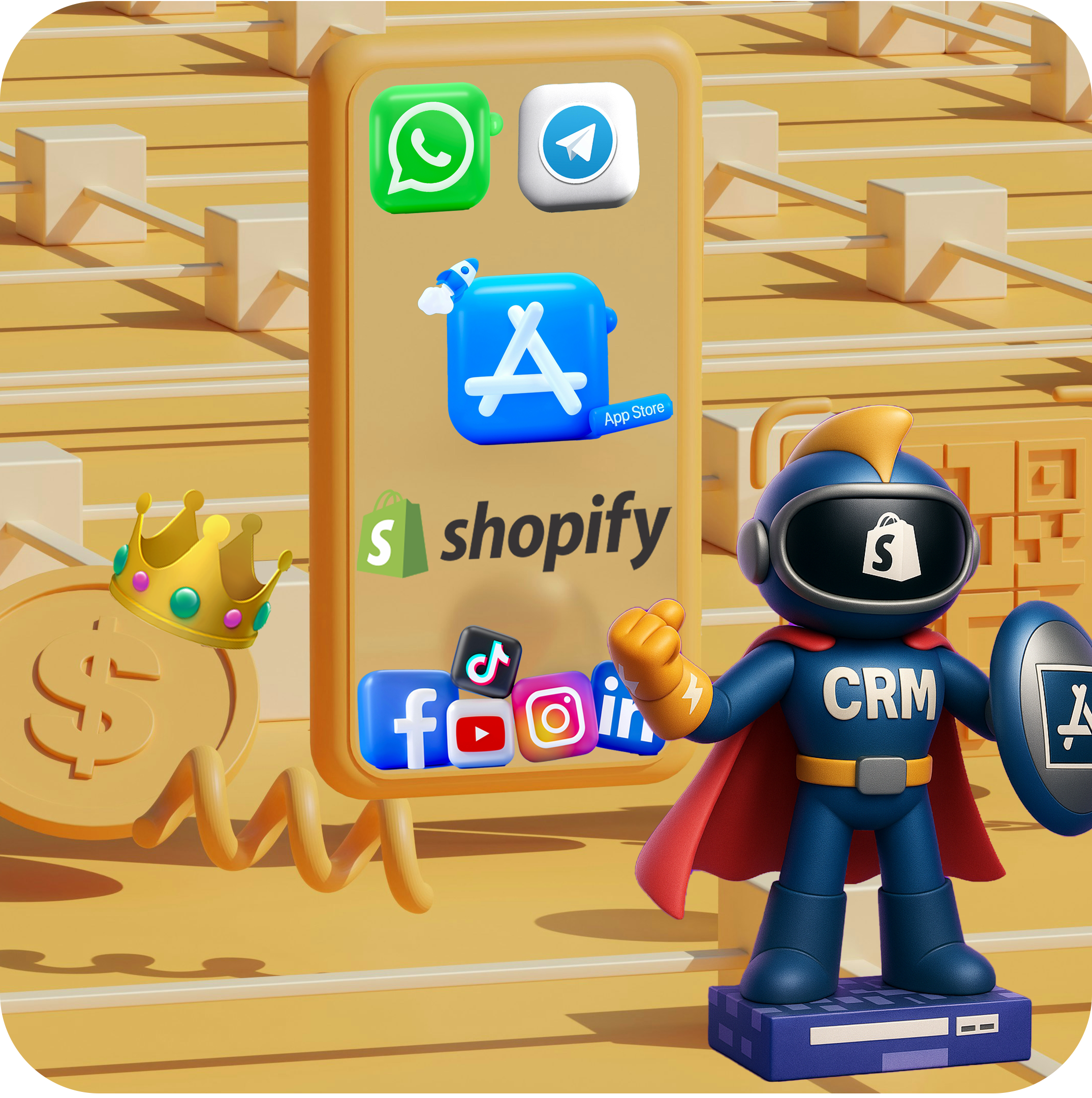 Crown Bot Mobile App + Website + CRM + Chatbot